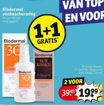 2 X Self Tan Sunkissed Face+body Biodermal 1+1 Gratis