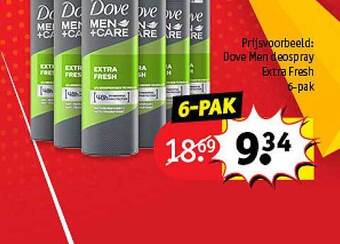 Kruidvat Dove Men Deospray Extra Fresh 6-pak aanbieding