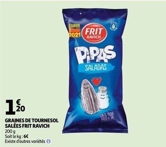 Auchan Graines De Tournesol Salees Frit Ravich aanbieding