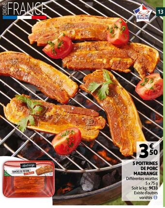 Auchan 5 Poitrines De Porc Madrange aanbieding