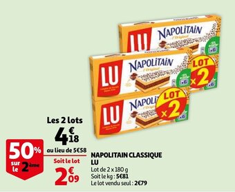 Auchan Napolitain Classique Lu aanbieding