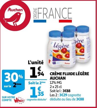 Auchan Creme Fluide Legere Auchan aanbieding