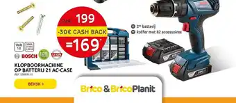 Brico Klopboormachine Op Batterij 21 Ac-case aanbieding