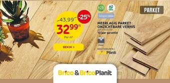 Brico Meerlagig Parket Onzichtbare Vernis aanbieding