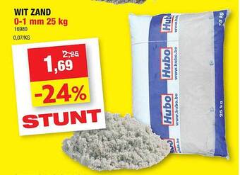Hubo Wit Zand 0-1 Mm 25 Kg aanbieding