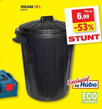 Hubo Vuilbak 70 L aanbieding