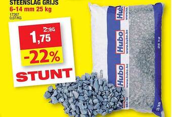 Hubo Steenslag Grijs 6-14 Mm 25 Kg aanbieding