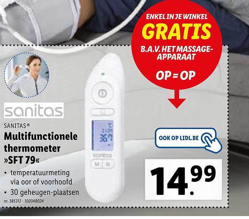 Sanitas Multifunctionele Thermometer sft 79 promotie bij Lidl