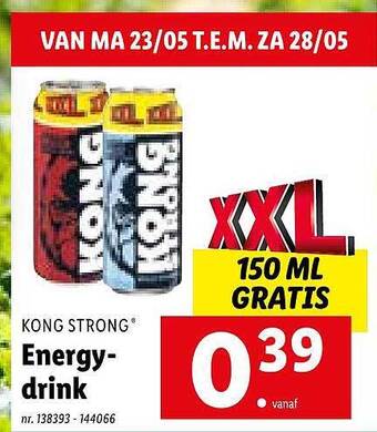 Lidl Kong Strong Energy-drink aanbieding