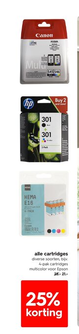 HEMA Alle cartridges 4-pak aanbieding