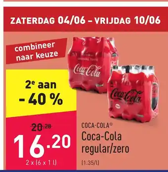 ALDI Coca-Cola regular/zero 2 x ( 6 x 1 l) aanbieding