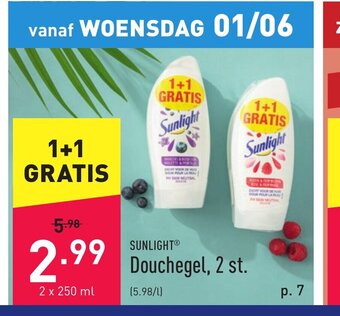 ALDI Sunlight Douchegel 2 x 250 ml aanbieding