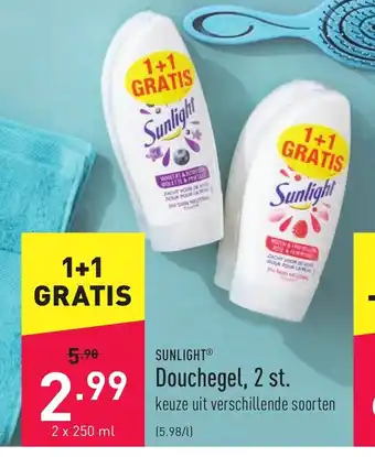 ALDI Sunlight Douchegel 2 x 250 ml aanbieding