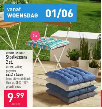 ALDI Quality textiles Stoelkussens 40 x 36 cm 2 stuks aanbieding