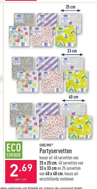 ALDI Sublimo Partyservetten aanbieding