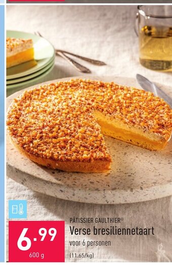 ALDI Patissier gaulthier Verse bresiliennetaart 600 g aanbieding