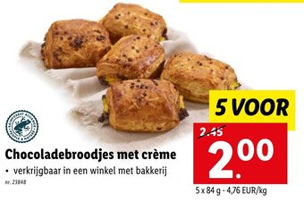 Lidl Chocoladebroodjes met creme aanbieding