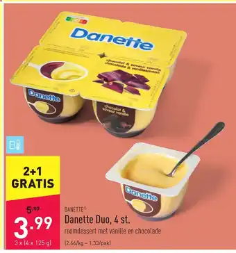ALDI Danette Duo 3 x (4 x 125 g) aanbieding