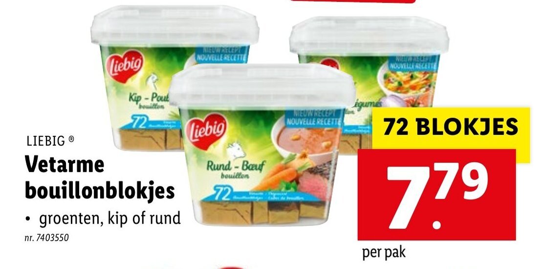Liebig Vetarme bouillonblokjes promotie bij Lidl