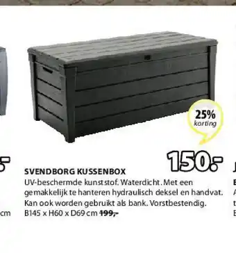 Jysk Svendborg kussenbox B145 x H60 x D69 cm aanbieding