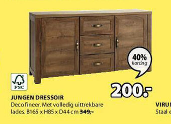 Jysk Jungen dressoir B165 x H85 x D44 cm aanbieding