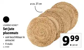 Lidl Livarno Home Set jute placemats aanbieding