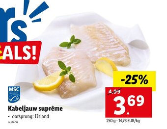 Lidl Kabeljauw supreme aanbieding