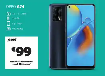 Base OPPO A74 4G Zwart aanbieding