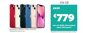Base Apple iPHone 13 256 GB aanbieding