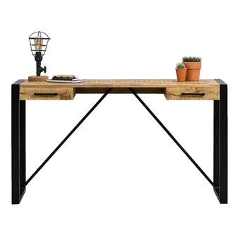 Leen Bakker Bureau Kyan - zwart/naturel - 78x140x40 cm aanbieding