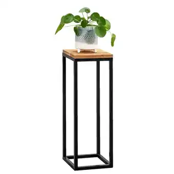 Plantentafel Gijs - naturelkleur/zwart - 70x25x25 cm