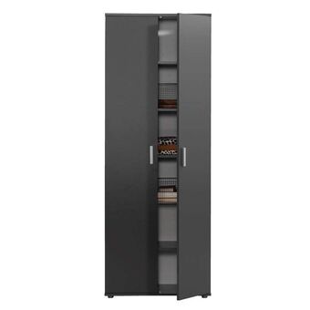 Leen Bakker Kast Inca 2-deurs - antracietkleur - 184x70x34,5 cm aanbieding