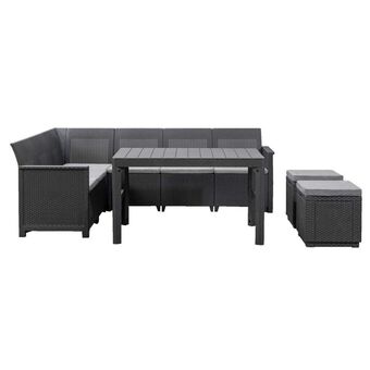 Leen Bakker Keter hoekset Emma 5-delig - antraciet - incl. kussens - V6 aanbieding