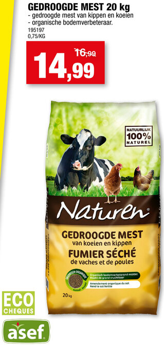 Naturen Gedroogde mest 20kg