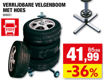 Hubo Verrijdbare velgenboom met hoes aanbieding
