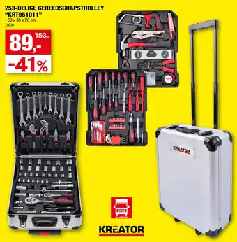 Hubo Kreator 253-delige gereedschapstrolley KRT951011 50x36x20 cm aanbieding