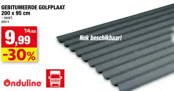 Hubo Onduline Gebitumeerde golfplaat 200x95 cm zwart aanbieding
