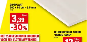 Hubo Gipsplaat 260x60 cm-9.5mm aanbieding