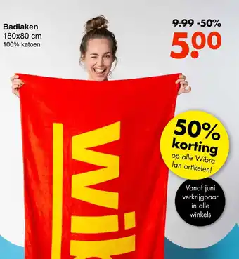 Wibra Badlaken 180x80 cm aanbieding