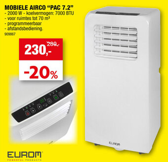 Hubo Mobiele Airco PAC 7.2 aanbieding
