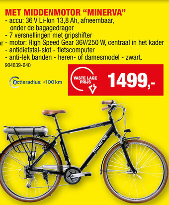 Hubo Elektrische Fiets Met Middenmotor Minerva aanbieding