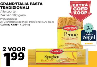 Jumbo Grand'Italia pasta tradizionali 500g aanbieding