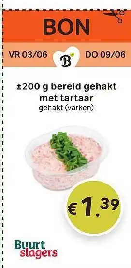 Bon Ap 200 G Bereide Gehakt Met Tartaar aanbieding