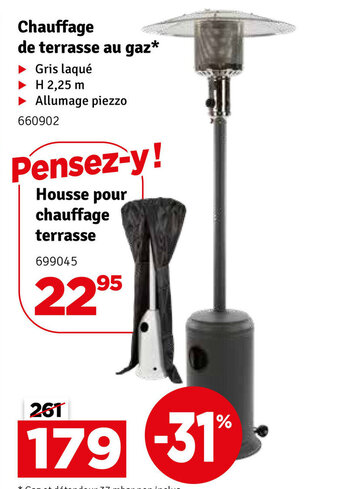 Chauffage de terrasse au gaz*