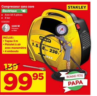Mr Bricolage Stanley Compresseur sans cuve aanbieding