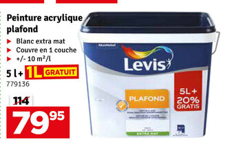 Mr Bricolage Levis Peinture acrylique plafond 5L+1L Gratuit aanbieding