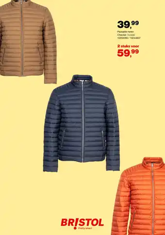 Bristol Packable heren Checker/S-XXXL 2 stuks aanbieding