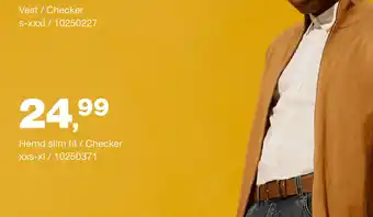 Bristol Hemd slim fit/Checker XXS-XL aanbieding