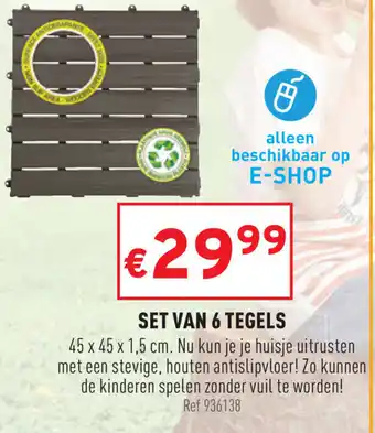 Trafic Set van 6 tegels 45x45x1.5 cm aanbieding