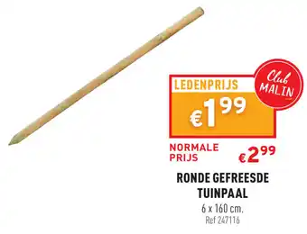 Ronde gefreesde tuinpaal 6*160 cm